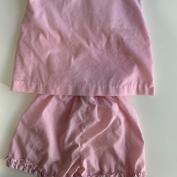 Zuccini Girl's Baseball Smocked Pink Checkered Set 4T - Picture 3 of 3